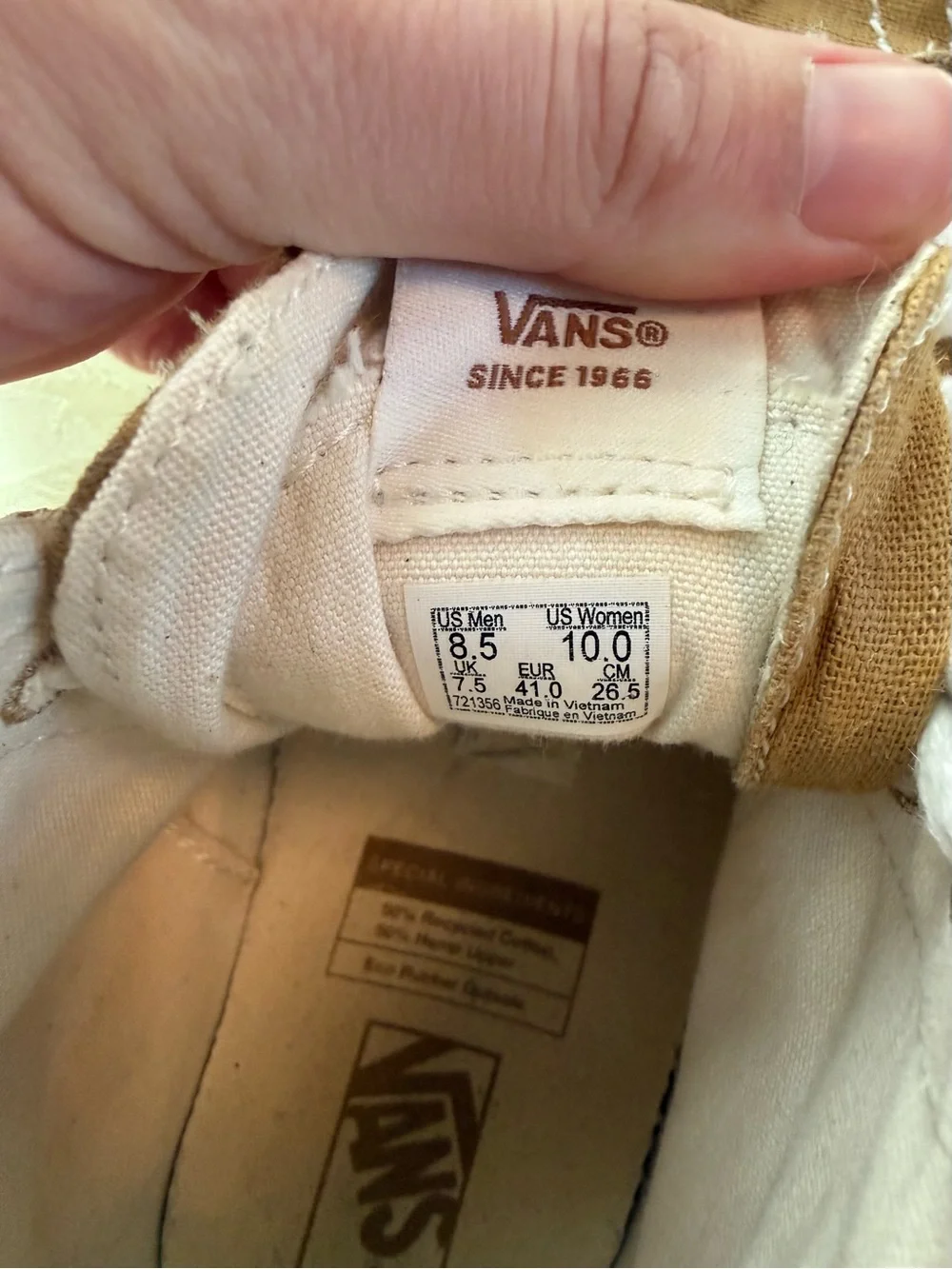 Vans Peace Leaf Canvas High-Top Sneakers size 10 - Picture 6 of 7